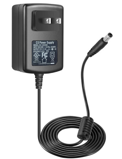 Picture of Tonton AC 100-240V to DC 12V 2A Power Supply Adapter, 5.5mm x 2.1mm Plug, AC Adapter DC 12V Power Cord Cable for LED Light Strip, Router, Monitor, DVR, NVR, CCTV Camera, BT Speaker [UL & FCC Listed]