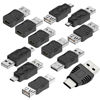 Picture of ZJKJHJY USB 2.0 Adapter Set USB/Type C/Micro/Mini Male to Female Converter Connector (12 pcs)