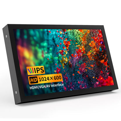 Picture of 7 Inch Small Monitor, 1024×600 HD IPS Mini Monitor with Built-in Speakers/HDMI/VGA/AV Input for PC, TV, DVD, CCTV, Raspberry Pi