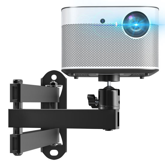 Picture of IMtKotW Foldable Projector Wall Mount,Ceiling Wall Projector Mount,Universal Adjustable Projector Mount,Aluminum Alloy Projector Stand 1/4" Screw Size,360 Degrees Rotation