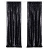 Picture of Poise3EHome Black Sequin Backdrop Curtains, 2 Panels Black Sequin Backdrop, 2FTx8FT Sequin Curtains for Party Halloween Christmas Sequence Backdrop