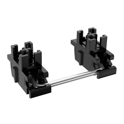 Picture of DUROCK Plate Mount Stabilizer V3, Innovative Pre-clipped Stem for Minimum Wire Wobble 2U 6.25U 7U Keyboard Stabilizers (V3 Black Silver 80% Kit)