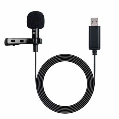 Picture of NowTH USB Microphone Lavalier Lapel Clip on Mic with 6.56ft Cable for Laptop, Computer, PC, Streaming Conferencing,Interviews, Online Singing, Skype, MSN, Audio Video Recording