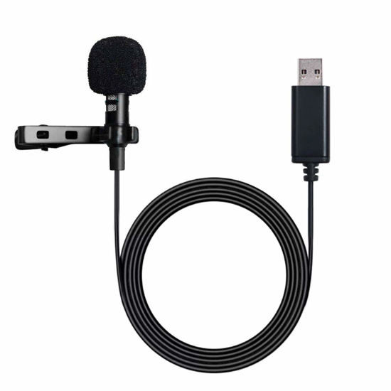 Picture of NowTH USB Microphone Lavalier Lapel Clip on Mic with 6.56ft Cable for Laptop, Computer, PC, Streaming Conferencing,Interviews, Online Singing, Skype, MSN, Audio Video Recording