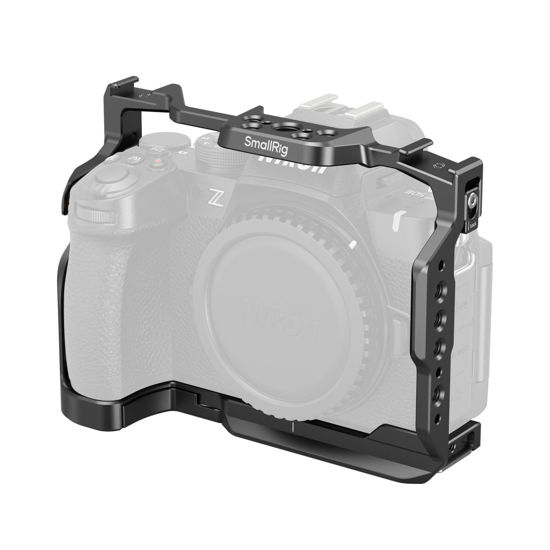 Picture of SMALLRIG Z50 II Cage for Nikon Z50 II, Aluminum Alloy Camera Cage with Dual Cold Shoe Mount, 1/4''-20 Threaded Holes, NATO Rail,QD Ports, Quick Release Plate for Arca-Swiss - 4980