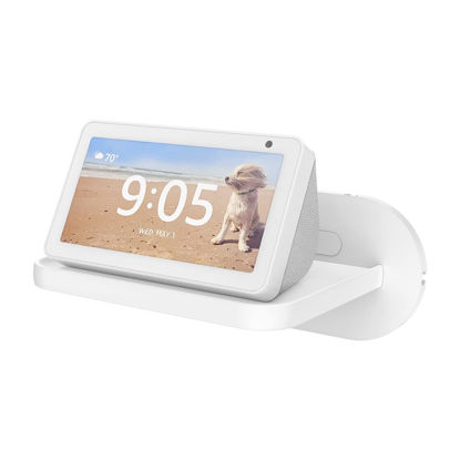 Picture of PlusAcc Wall Mount for Show 5 - Space-Saving Wall Stand Shelf Bracket Compatible with Google Nest Hub and Show 5 (3rd & 2nd & 1st Gen), Built-in Cable Management (White)