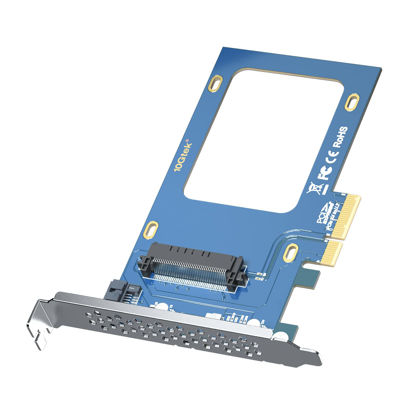 Picture of U.2 SFF-8639 to PCIe NVMe SSD Adapter Card, PCIe 3.0 X4 Expansion Card for 2.5" U.2 NVMe SSD or 2.5" SATA SSD, Full Profile Bracket
