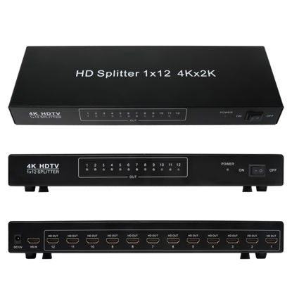 Picture of HONONJO 12 Way 1 in 12 Out 4K HDMI Switcher HDMI Video Audio AV Amplifier Splitter DVD VCD VCR 12 Ports Load (Electrical Volts: 220V)