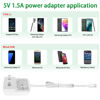 Picture of 5V AC DC Charger Power Cord with Type-C and Micro USB DC Connector, for DC 5 Volts 1.5A 1A Android Smart Phone, Kindle Fire, Tablet and More 5Vdc Devices.