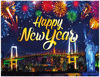 Picture of YYNXSY Happy New Year Party Decoration Supplies, Extra Large Fabric Happy New Year Banner for 2025 Party Decoration, New Year Fireworks Photo Booth Backdrop Background Banner, YY-11506 7X5FT