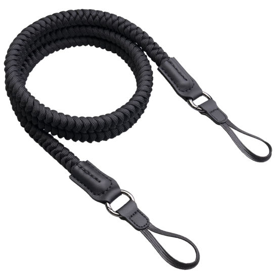 Picture of VKO Camera Strap,Quick Release Camera Shoulder Strap,Paracord Woven Portable Camera Neck Strap, for SLR DSLR Digital Mirrorless Camera(Black)