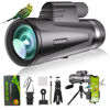 Picture of DigitGarden 12X50 HD Monocular Telescope High Powered with Smartphone Adapter &Tripod - BAK4 Prism Monocular for Wildlife Bird Watching Hunting Travel Camping Stargazing Hiking(Black)