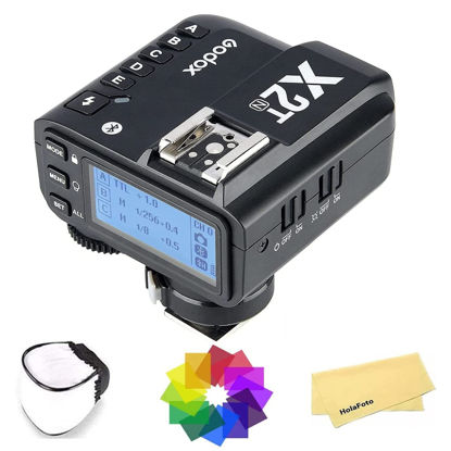 Picture of Godox X2T-N TTL Wireless Flash Trigger for Nikon, Bluetooth Connection, 1/8000s HSS,5 Separate Group Buttons, Relocated Control-Wheel, New Hotshoe Locking,New AF Assist Light+12 Color Filters+Diffuser