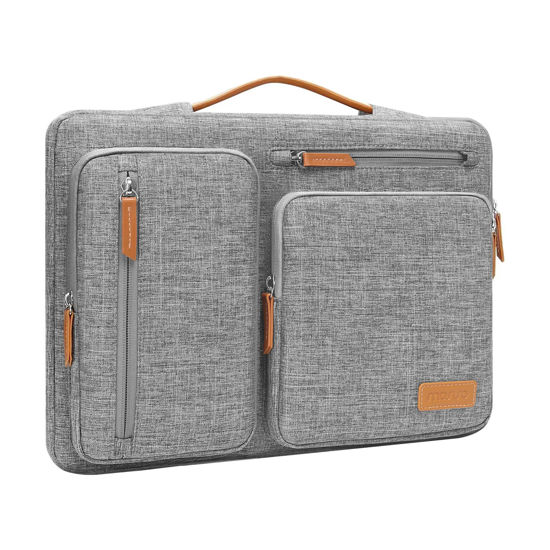 Picture of MOSISO 9-11 inch Tablet Sleeve Case for iPad Pro 11 inch M4, iPad Air 11 inch M2 2024, iPad 9/8/7th 10.2, iPad 10th 10.9, Galaxy Tab S9/S8, Side Open Carrying Bag with 4 Zipper Pockets, Gray