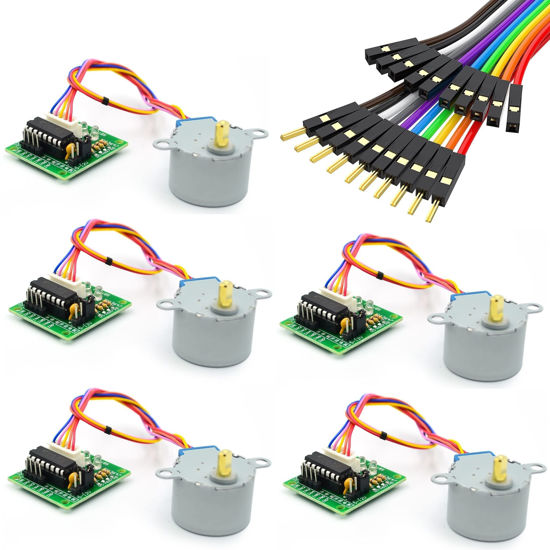 Picture of WWZMDiB 28BYJ-48 ULN2003 5V Stepper Motor and Driver Board kit Compatible with Arduino Raspberry Pi (5 Pcs)
