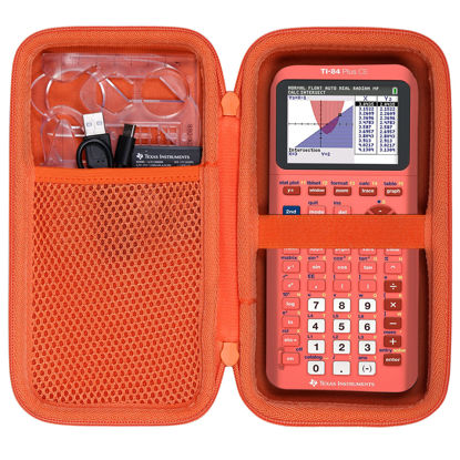 Picture of co2CREA Hard Case Compatible with Texas Instruments TI-84 Plus CE/TI-84 Plus/TI-Nspire CX II CAS/TI-Nspire CX II/TI-83 Plus/TI-89 Titanium/TI-86 Color Graphing Calculator, Metallic Coral