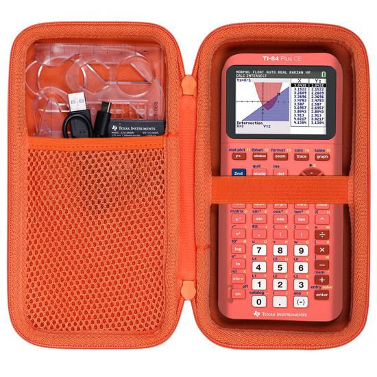 Picture of co2CREA Hard Case Compatible with Texas Instruments TI-84 Plus CE/TI-84 Plus/TI-Nspire CX II CAS/TI-Nspire CX II/TI-83 Plus/TI-89 Titanium/TI-86 Color Graphing Calculator, Metallic Coral