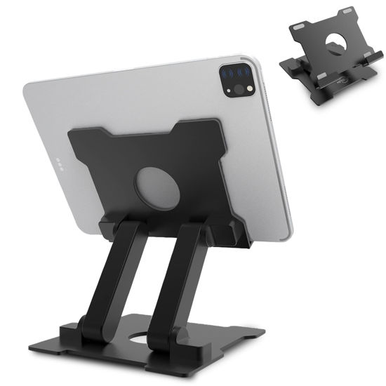 Picture of KABCON Tablet Stand,Adjustable Drawing Tablet Holder Eye-Level Aluminum Solid Tablet Stand Holder for Desk Portable Monitor, Stand for iPad Pro 9.7 10.5 Air Mini,Microsoft Surface Pro,Tab-Up to 15''