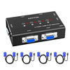 Picture of KVM Switch VGA, 4 Port KVM Switch for 4 Computers Share One Monitor Keyboard Mouse Printer, 3 USB 2.0 Hub, Included 4 VGA KVM Cables
