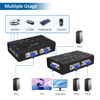 Picture of KVM Switch VGA, 4 Port KVM Switch for 4 Computers Share One Monitor Keyboard Mouse Printer, 3 USB 2.0 Hub, Included 4 VGA KVM Cables