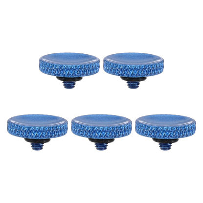 Picture of PATIKIL Camera Shutter Button, 5 Pack Soft Shutter Release Button Pure Copper Camera Button Knurled Suitable for Nikon for Fujifilm for Leica DSLR/SLR Camera, Blue
