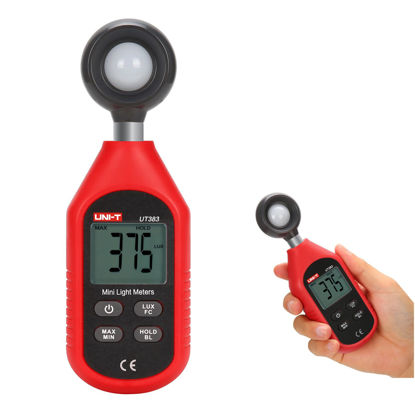 Picture of UNI-T UT383 Light Meter 200,000 LUX Digital Luxmeter Luminance Lux Fc Test Max Min Illuminometers Photometer