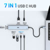 Picture of Selore 7 in 1 USB C Hub Multiport Adapter, 10Gbps USB C Adapter with 4K@60Hz HDMI, Gigabit Ethernet, 3USB C Ports, 100W PD, USB C Dongle for MacBook Pro Air, iPad, HP, Dell, etc