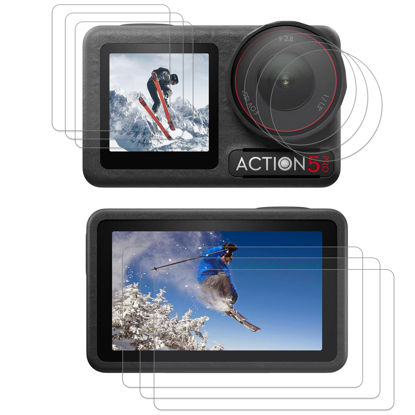 Picture of PCTC[9PCS Screen Protector for DJI Osmo Action 5 Pro Camera, Accessories with Tempered Glass LCD Display Film, Ultra HD, 9H Hardness,Anti-Bubble
