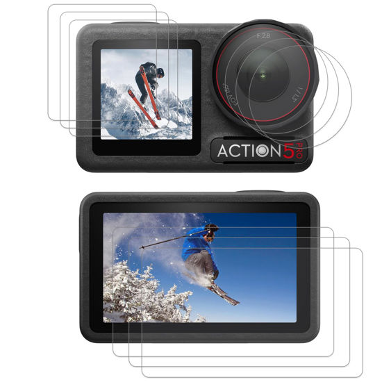 Picture of PCTC[9PCS Screen Protector for DJI Osmo Action 5 Pro Camera, Accessories with Tempered Glass LCD Display Film, Ultra HD, 9H Hardness,Anti-Bubble