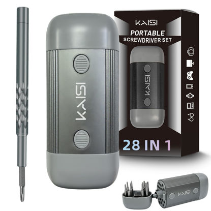 Picture of Kaisi Small Precision Screwdriver Set,28 in 1 Mini Magnetic Torx Screwdriver Set T1-T20 with Case Star Screwdriver Repair Tool Kit for Phone, Watch, Xbox, PS4, PS5, Knife, Computer and Other Devic
