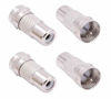 Picture of Accessonico F Type Male Plug to RCA Female Jack RF Video TV Cable Adapter 75 Ohm Connector Coupler Converter Replacement for Atari 2600 TV/7800 Sega/Coleco/Commodore Game System Audio Coax (4 Pack)