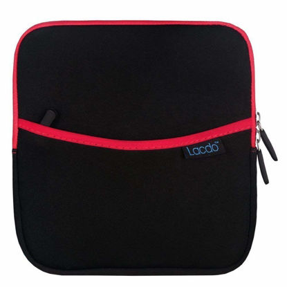 Picture of Lacdo Shockproof External CD DVD Hard Drive Sleeve Storage Pouch Bag for Burner Player Writer Blu-Ray BlueFire/Asus/LG/Dell/Asus/Pioneer/HP/VersionTech Neoprene Portable Protective Carrying Case, Red