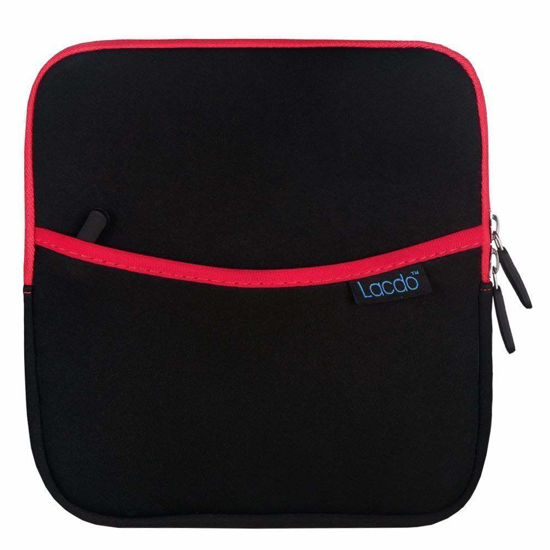 Picture of Lacdo Shockproof External CD DVD Hard Drive Sleeve Storage Pouch Bag for Burner Player Writer Blu-Ray BlueFire/Asus/LG/Dell/Asus/Pioneer/HP/VersionTech Neoprene Portable Protective Carrying Case, Red