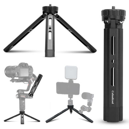 Picture of CofunKool Mini Tripod Rotatable 4-Level Adjustable Tabletop Tripod Handle Grip for Osmo Mobile, DJI Ronin, Weebill, Crane, Vimble 2, Smooth, Camera, Phone, Webcam, Projector, Gimbal Stabilizers