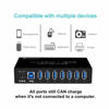 Picture of GEKRY USB 3.0 Hub, USB Data Hub, Metal Case Mountable 7-Port Powered USB Hub 3.0 with 36W AC Adapter-Type A