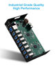 Picture of GEKRY USB 3.0 Hub, USB Data Hub, Metal Case Mountable 7-Port Powered USB Hub 3.0 with 36W AC Adapter-Type A