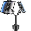Picture of woleyi Dual Tablet Holder for Car Cup - [Double Metal Arm] Heavy Duty Adjustable Car Cup Holder Tablet Mount for Truck, Compatible with iPad Pro Air Mini, Galaxy Tabs, Z Fold, iPhone, 4.7-13" Devices