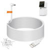 Picture of weishan 50ft Power Extension Cable Compatible with Wyze Cam Pan v3 Security Camera - 15m Long Flat USB to Micro USB L-Shaped 90 Degree Charging Cord, White