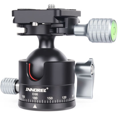 Picture of INNOREL D36 Low Profile Ball Head 36mm Professional CNC Metal 360° Panoramic Camera Tripod Head for Tripod,Monopod,DSLR Cameras,Camcorder with 1/4" Arca Swiss Quick Release Plate Load 35lb/16kg