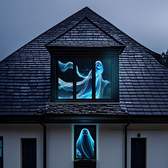 Picture of Holographic Rear Projection Screen Material: Indoor Projection Screens 44" x 75" Projectors Halloween Decorations Video Movie Night for Hang Mounting
