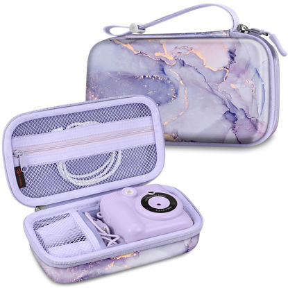 Picture of Fintie Kids Camera Case Compatible with ESOXOFFORE, MINIBEAR, Dylanto, GKTZ, Mgaolo, WEEFUN Instant Print Camera Digital Video Cameras, Hard Carrying Storage Bag Holder Organizer, Lilac Marble