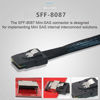 Picture of chenyang CY 80cm Ultra Slim Flat Left Angled 90 Degree Mini SAS 36pin SFF-8087 to 8087 Data Raid Cable