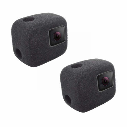 Picture of 2 Pack Windscreen Windshield Windslayer Cover Housing Frame Case for Gopro Hero 7 6 5 Black, Reduces Wind Noise for Optimal Audio Recording