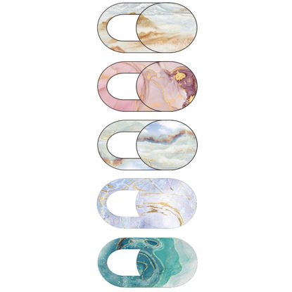 Picture of TENOC Webcam Cover, Camera Privacy Cover Slide for Laptop/Cell Phone/iPad/PC/Tablet, Protect Your Privacy and Security, 5 Pcs, Marble