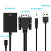 Picture of elytronic VGA to HDMI Adapter with 3.5 mm Audio Cable and Power Cable, 1080P VGA Male to HDMI Female Converter for Computer, Desktop, Laptop, PC, Monitor, HDTV, Projector