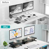 Picture of ErgoFocus Dual Monitor Stand Riser, Large Wood Monitor Riser for 2 Monitors, Monitor Lift with Storage for Desk, Sturdy Wood&Steel Multi Screen Stand, Desktop Organizer Monitor Stand for Computer