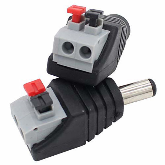 10 Pairs DC Power Jack Connectors 2.1x5.5mm – Male & Female Plug For CCTV, Wiring 12 thumbnail image