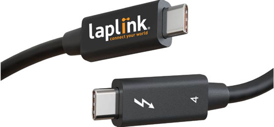 Picture of LAPLINK Thunderbolt 4 Ultra-High Speed Transfer Cable, Transfer Cable for PCmover Software (not Included), Compatible with Thunderbolt 3 and 4 Ports, 2.6 ft (0.80 m), 1 Piece.