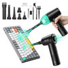 Picture of MECO ELEVERDE Compressed Air Duster Mini Vacuum 4in1, Cordless Air Duster with 3 Gear 110000RPM Air Blower, 13000PA Keyboard Vacuum Cleaner, Air Duster for PC/Computer/Keyboard/Sofa/Car (Green)