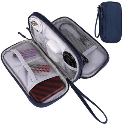 Picture of Travel Cable Organizer,Electronics Accessories Organizer Bag,Electronic Organizer Travel Universal Cable Organizer Electronics Accessories Bag for Charger, Phone, memory card,Travel Gadget Bag-Blue